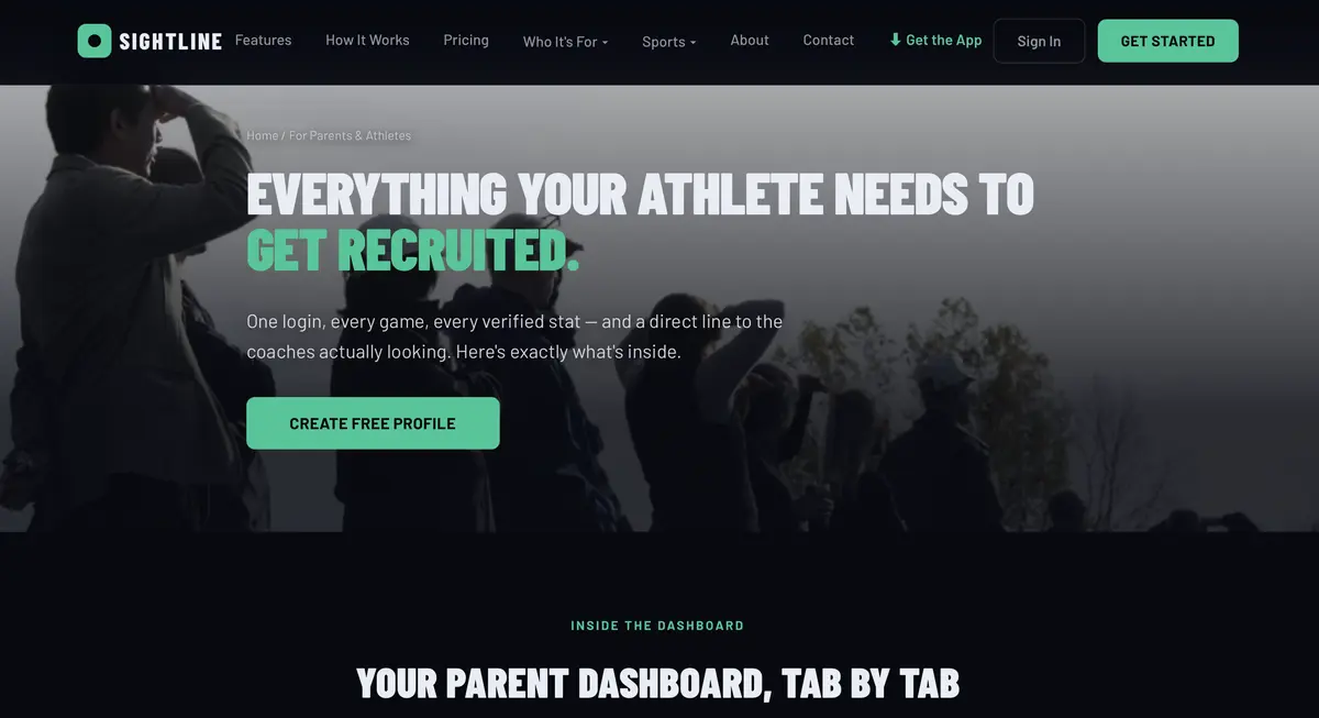 Sightline Sports features section