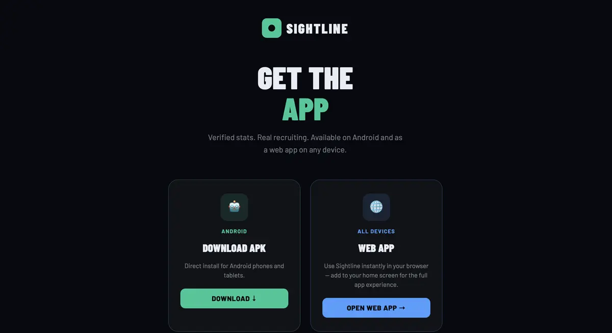 Sightline Sports sport landing pages