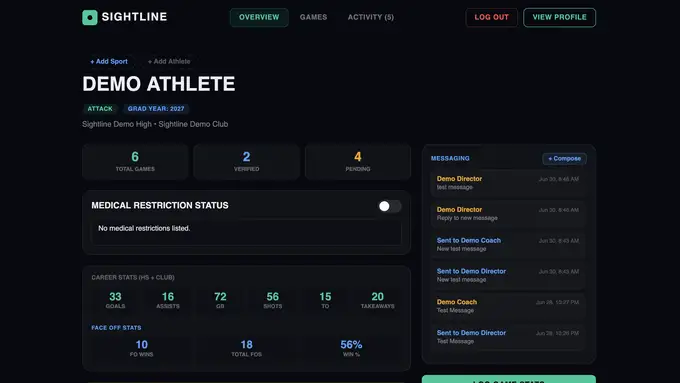 Sightline Sports recruiting platform